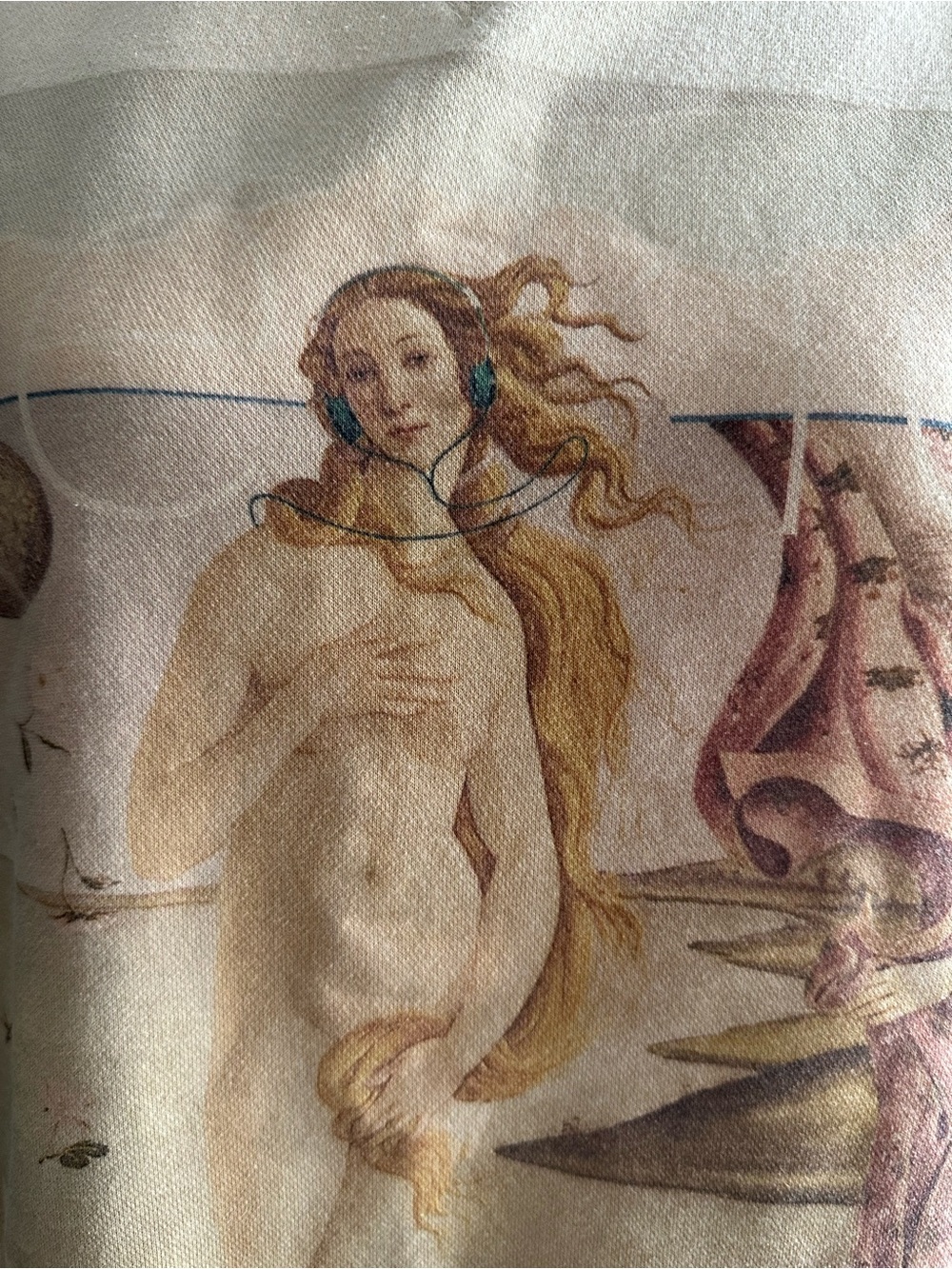 Selkie Cream Graphic Crewneck Sweatshirt Featuring Classical Painting - Picture 3 of 8